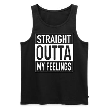 Straight OUTTA Mes sentiments - Débardeur bio Premium Homme - noir - Devant - AI Model Male 178 light (178cm)