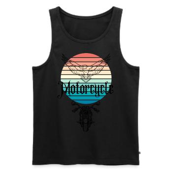 Frei wie ein Vogel : Motorcycle - Männer Premium Bio Tank Top - Schwarz - Vorne - Michal (187cm)