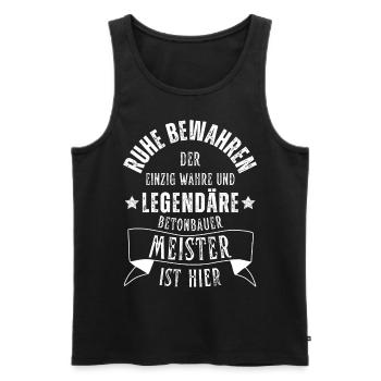 Legendärer Betonbauer Meister Beruf - Männer Premium Bio Tank Top - Schwarz - Vorne - Michal (187cm)
