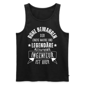 Legendärer Mechatronik Ingenieur ist hier Beruf - Männer Premium Bio Tank Top - Schwarz - Vorne - Michal (187cm)