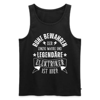 Legendärer Elektriker Beruf Elektroniker - Männer Premium Bio Tank Top - Schwarz - Vorne - Michal (187cm)