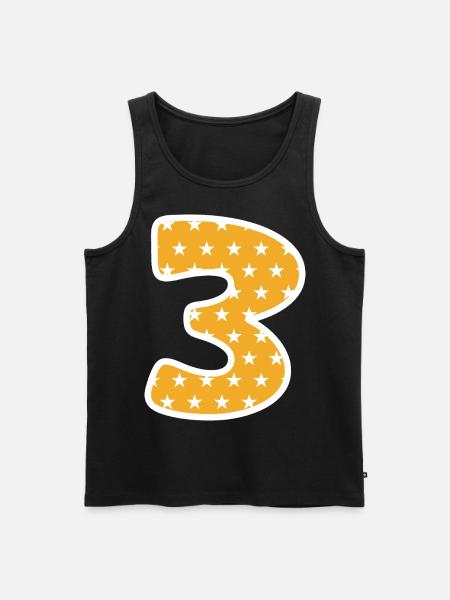 Three - Men's Premium Organic Tank Top - black