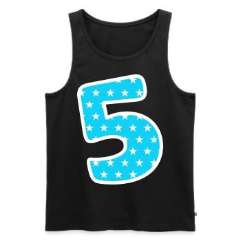 Number 5 - Men's Premium Organic Tank Top - black - Front - AI Model Male 178 light (178cm)
