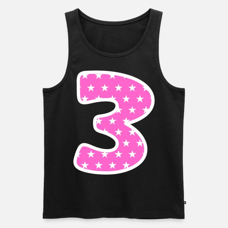 Zahl 3 - Männer Premium Bio Tank Top - Schwarz