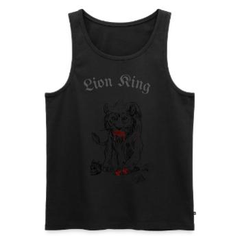 King Lion - Männer Premium Bio Tank Top - Schwarz - Vorne - AI Model Male 178 light (178cm)