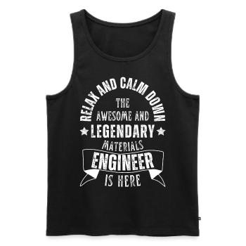 Legendary materials engineer is a profession here - Men's Premium Organic Tank Top - black - Front - AI Model Male 178 light (178cm)