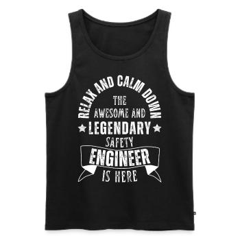 Legendary safety engineer is a profession here - Men's Premium Organic Tank Top - black - Front - AI Model Male 178 light (178cm)