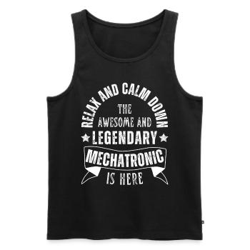 Legendary mechatronics technician profession - Men's Premium Organic Tank Top - black - Front - AI Model Male 178 light (178cm)