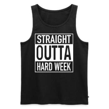 Straight OUTTA Hard Week - Männer Premium Bio Tank Top - Schwarz - Vorne - AI Model Male 178 light (178cm)