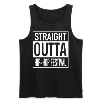 Straight OUTTA Hip Hop Festival - Débardeur bio Premium Homme - noir - Devant - AI Model Male 178 light (178cm)