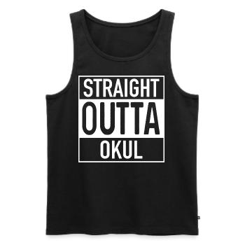 Straight OUTTA Okul - Männer Premium Bio Tank Top - Schwarz - Vorne - Michal (187cm)