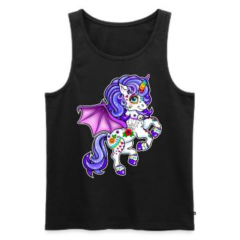 Licorne Halloween 2022 - Débardeur bio Premium Homme - noir - Devant - AI Model Male 178 light (178cm)