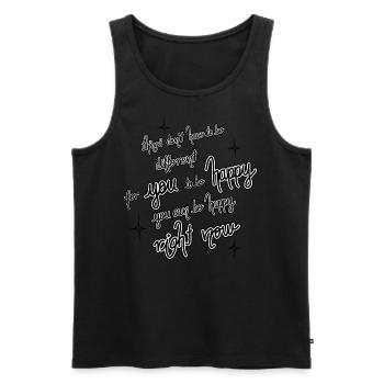 Happiness right now - Happiness is a mindset, Now - Men's Premium Organic Tank Top - black - Front - AI Model Male 178 light (178cm)