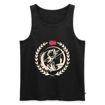 Norvège Pêche - Débardeur bio Premium Homme - noir - Devant - Michal (187cm)