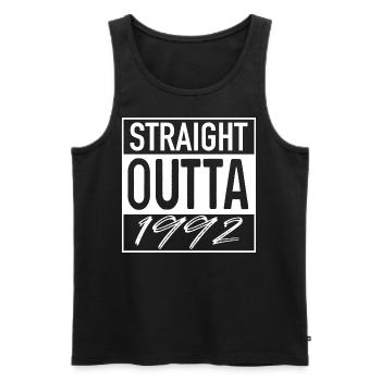 Straight OUTTA 1992 - Männer Premium Bio Tank Top - Schwarz - Vorne - Michal (187cm)