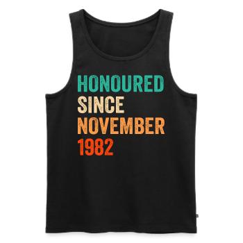 Birthday November 1982 Vintage Design - Men's Premium Organic Tank Top - black - Front - AI Model Male 178 light (178cm)
