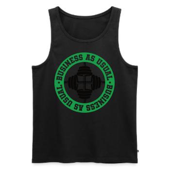 Business As Usual - Gym Motivation - Men's Premium Organic Tank Top - black - Front - Michal (187cm)