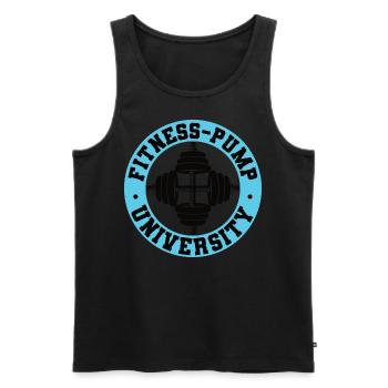 Fitness Pump University - Gym Motivation - Débardeur bio Premium Homme - noir - Devant - Michal (187cm)