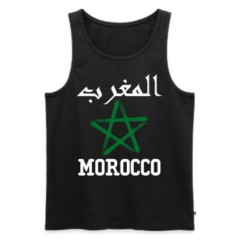 Maroc AlMaghrib Maghreb - Débardeur bio Premium Homme - noir - Devant - AI Model Male 178 light (178cm)