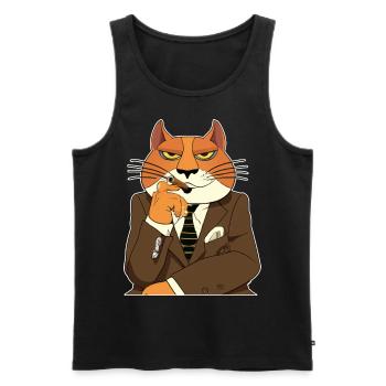 Katzen Katze Katzenshirt Katze Geschenkidee kitten - Männer Premium Bio Tank Top - Schwarz - Vorne - AI Model Male 178 light (178cm)
