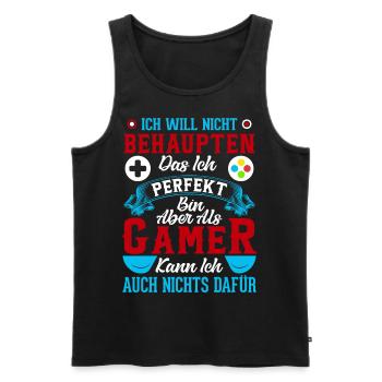 Ich will nicht behaupten das ich perfekt bin, a... - Männer Premium Bio Tank Top - Schwarz - Vorne - Michal (187cm)