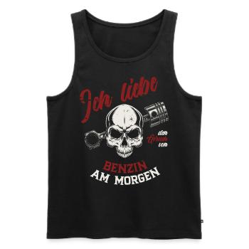 Ich liebe den Geruch von Benzin am Morgen - Männer Premium Bio Tank Top - Schwarz - Vorne - Michal (187cm)