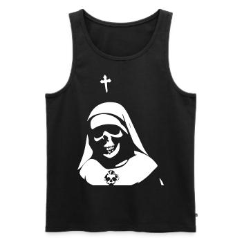 Mystifying and Bold Horror Nun, Satanic, and Occu - Men's Premium Organic Tank Top - black - Front - AI Model Male 178 light (178cm)