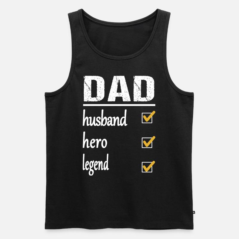 Dad, Daddy, Vater und Legende - Männer Premium Bio Tank Top - Schwarz