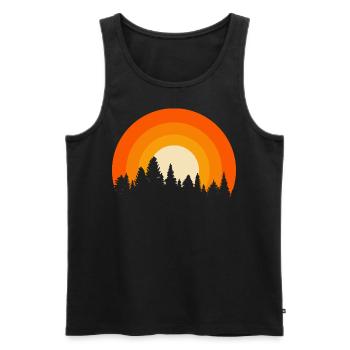 Retrowald Orange - Männer Premium Bio Tank Top - Schwarz - Vorne - AI Model Male 178 light (178cm)