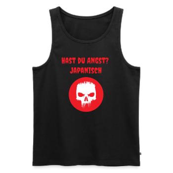 Angst? JAPANISCH - Männer Premium Bio Tank Top - Schwarz - Vorne - AI Model Male 178 light (178cm)