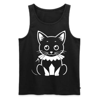 Drôle de chat Silhouette Cheeky Fun Cats - Débardeur bio Premium Homme - noir - Devant - Michal (187cm)