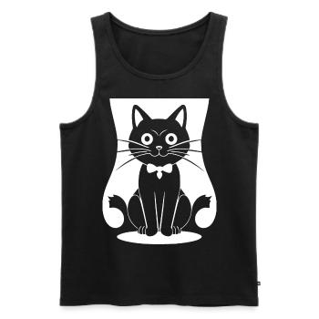 Funny Cat Silhouette Cheeky Fun Cats - Men's Premium Organic Tank Top - black - Front - AI Model Male 178 light (178cm)