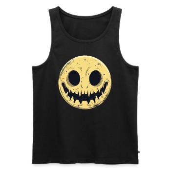 Moon Grin - Men's Premium Organic Tank Top - black - Front - AI Model Male 178 light (178cm)