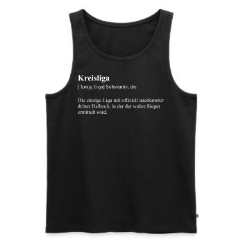 Kreisliga Definition - Männer Premium Bio Tank Top - Schwarz - Vorne - AI Model Male 178 light (178cm)