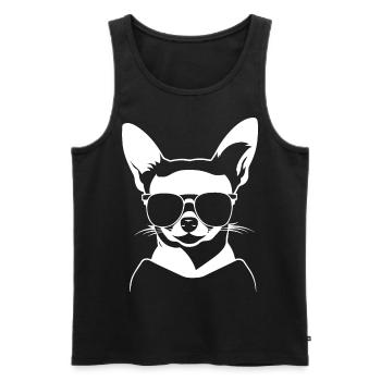 Funny Chihuahua wearing Sunglasses Chihuahuas - Men's Premium Organic Tank Top - black - Front - Michal (187cm)
