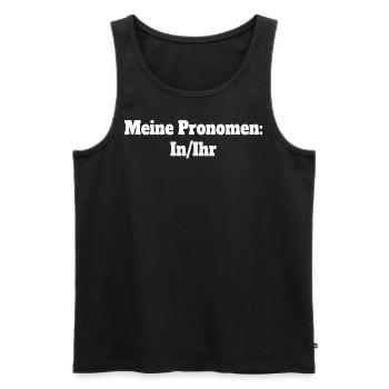 Lustige Statement Sprüche | Geschenkidee Männer - Männer Premium Bio Tank Top - Schwarz - Vorne - Michal (187cm)