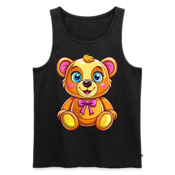 Cute Teddy - Men's Premium Organic Tank Top - black - Front - Michal (187cm)