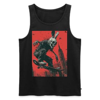 Creepy Bunny - Skull, Skelett, Totenkopf, Skater - Männer Premium Bio Tank Top - Schwarz - Vorne - Michal (187cm)