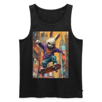 Creepy Bunny - Skull, Skelett, Totenkopf, Skater - Männer Premium Bio Tank Top - Schwarz - Vorne - Michal (187cm)