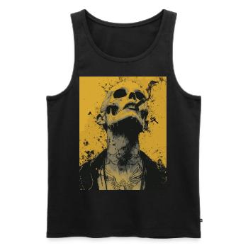 The Woman - Skull, Totenkopf, Pentagramm - Männer Premium Bio Tank Top - Schwarz - Vorne - AI Model Male 178 light (178cm)