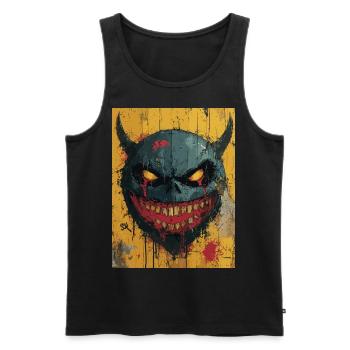 The Dark Devil - Horrormotiv - Männer Premium Bio Tank Top - Schwarz - Vorne - AI Model Male 178 light (178cm)