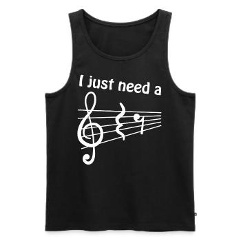 "I Just Need a Break" Music Musicians Sheet Music - Men's Premium Organic Tank Top - black - Front - Michal (187cm)