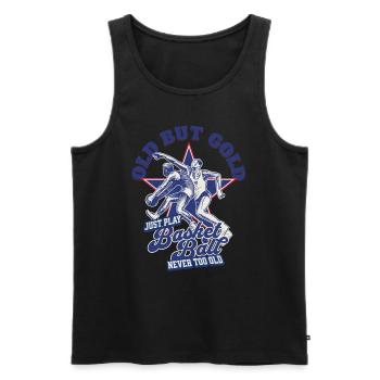 Old but Gold Just play Basketball never too old - Männer Premium Bio Tank Top - Schwarz - Vorne - Michal (187cm)