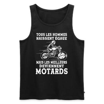 Moto Motard Maillot Tous Les Hommes Naissent Ègaux - Débardeur bio Premium Homme - noir - Devant - Michal (187cm)