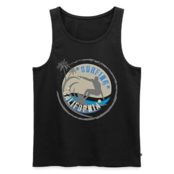 Surfing California - Männer Premium Bio Tank Top - Schwarz - Vorne - AI Model Male 178 light (178cm)