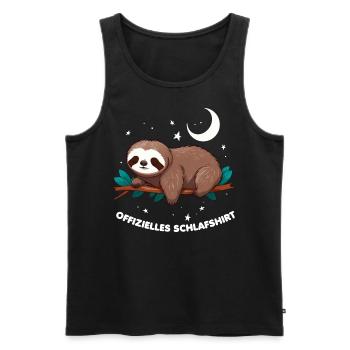 Animal Print T-Shirt Design Sloth Sleep Shirt - Men's Premium Organic Tank Top - black - Front - Michal (187cm)