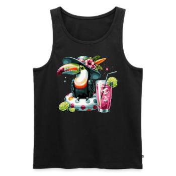 TUKAN KARIBISCHER SOMMER - Männer Premium Bio Tank Top - Schwarz - Vorne - AI Model Male 178 light (178cm)