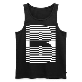 LETTER B - Men's Premium Organic Tank Top - black - Front - AI Model Male 178 light (178cm)