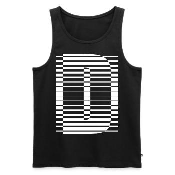 LETTER D - Men's Premium Organic Tank Top - black - Front - AI Model Male 178 light (178cm)