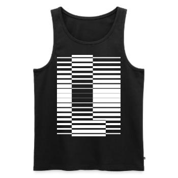 LETTER L - Men's Premium Organic Tank Top - black - Front - Michal (187cm)
